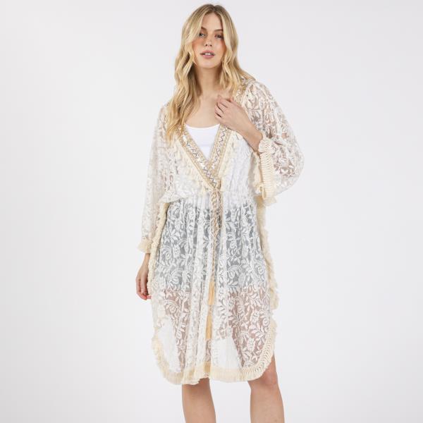 (ONLINE ONLY) FLOWER LACE TASSEL DECO COVER UP