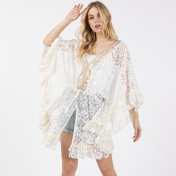 (ONLINE ONLY) FLOWER LACE TASSEL DECO COVER UP