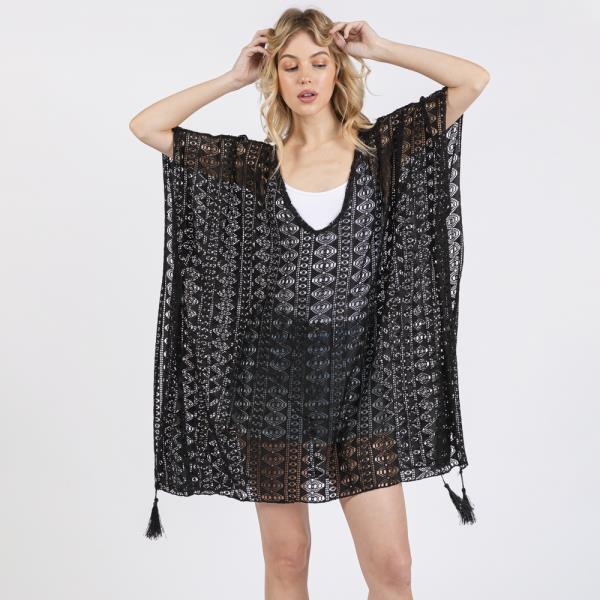 (ONLINE ONLY) CROCHET LACE TASSEL COVER UP