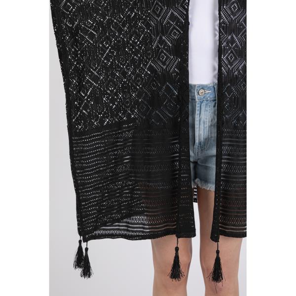 (ONLINE ONLY) GEOMETRIC PATTERN TASSEL COVER UP