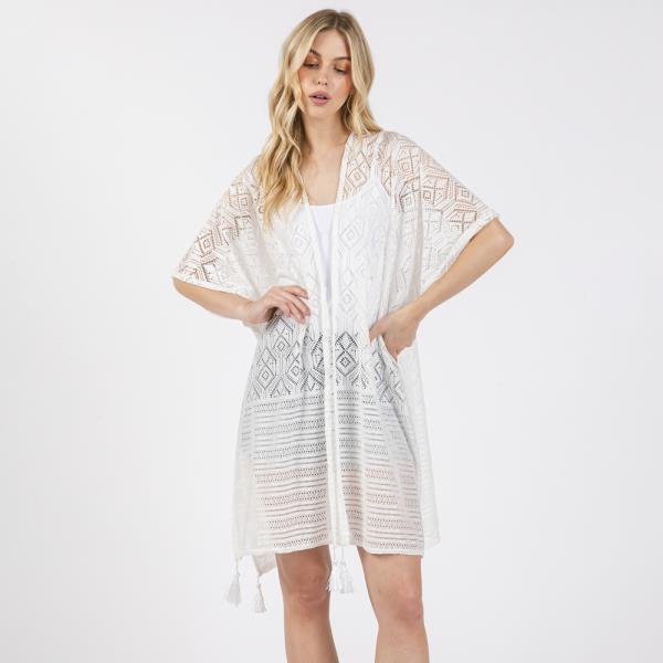 GEOMETRIC PATTERN TASSEL COVER UP