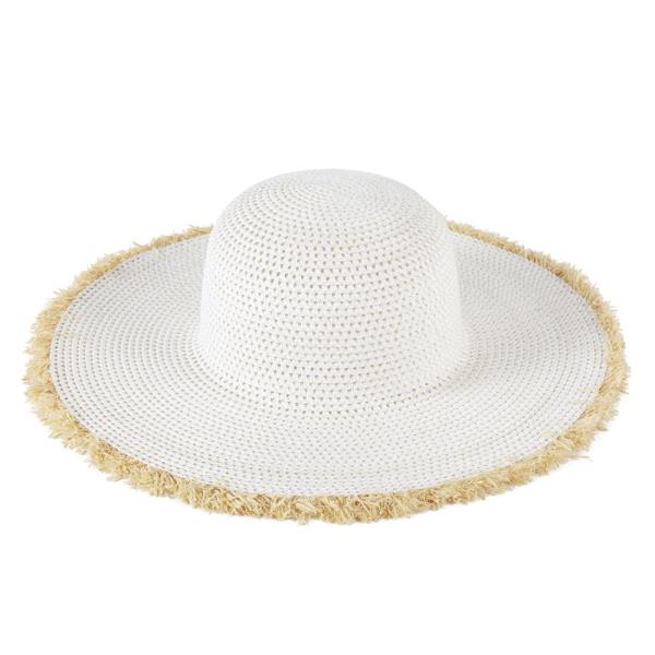 (ONLINE ONLY) FRAYED EDGE FLOPPY STRAW HAT