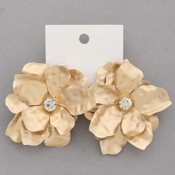 FLOWER RHINESTONE CENTER EARRING