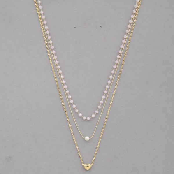 SODAJO DAINTY HEART LAYERED GOLD DIPPED NECKLACE