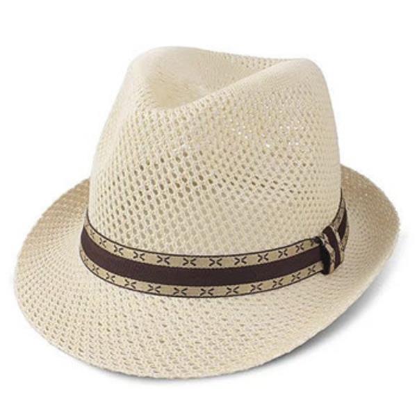 STRAW PANAMA PINCH FRONT SUN HAT