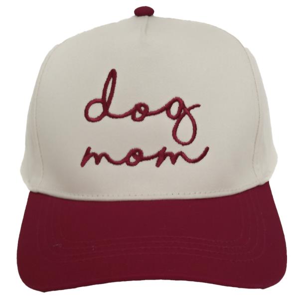 DOG MOM EMB TWO TONE 5 PANEL BASEBALL CAP