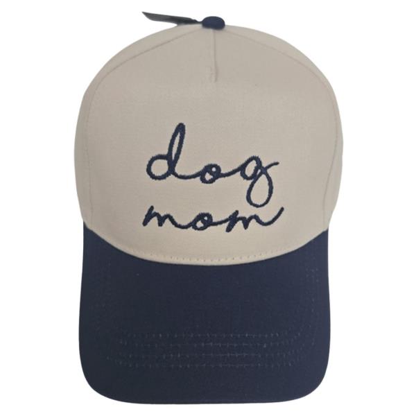 DOG MOM EMB TWO TONE 5 PANEL BASEBALL CAP