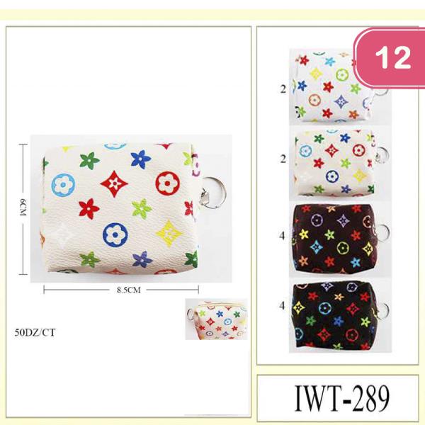 FLOWER COLORFUL PATTERN COIN PURSE (12 UNITS)