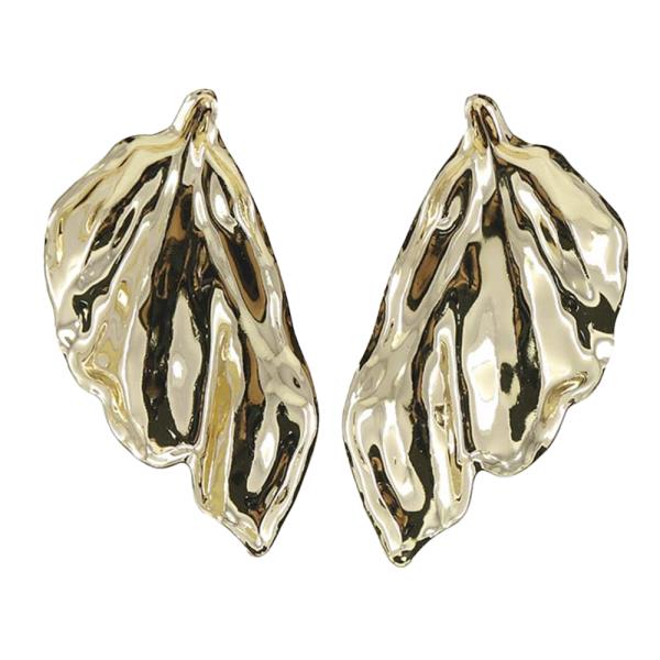 WIDE METAL ORGANIC POST EARRING