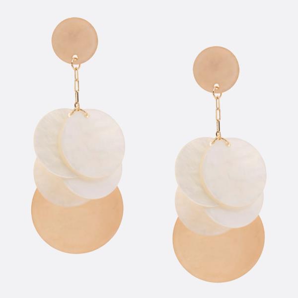 COLORFUL LAYERED DISC DROP EARRINGS