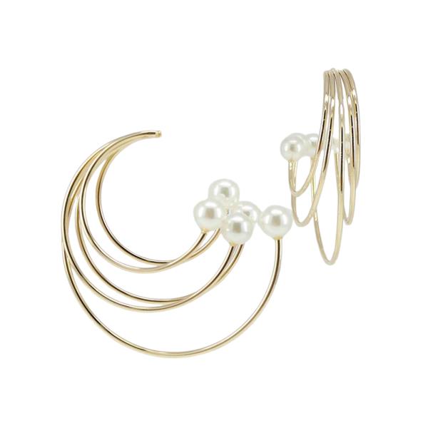 METAL PEARL HOOP EARRING