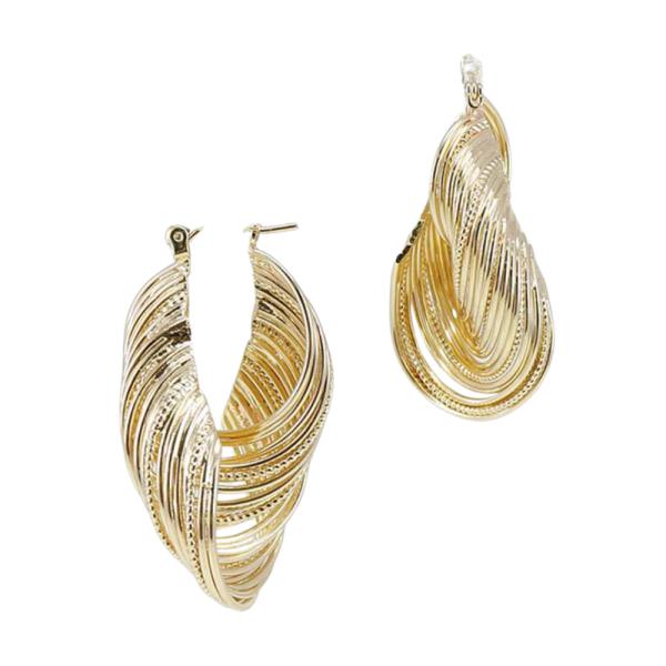 WIDE WAVY METAL POST EARRING