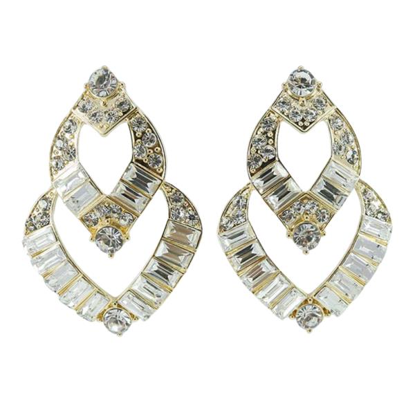 RHINESTONE GEOMETRIC POST EARRING