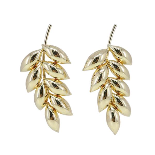 WIDE LEAF METAL POST EARRING