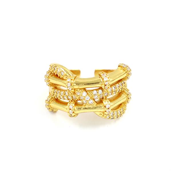 RHINESTONE METAL ADJUSTABLE RING