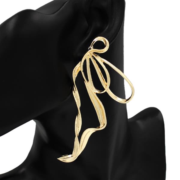 RIBBON BOW SHAPE METAL EARRING