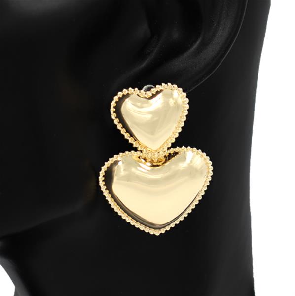 DOUBLE HEART DANGLE EARRING