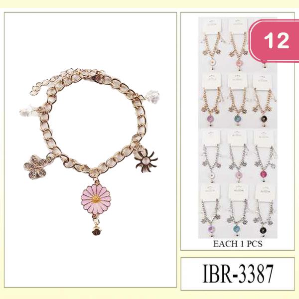 FLOWER & CLOVER BRACELET (12 UNITS)