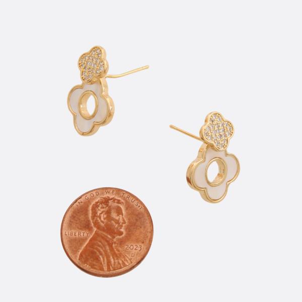 SODAJO DOUBLE CLOVER GOLD FILLED EARRING