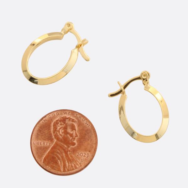 SODAJO OVAL SHAPE GOLD FILLED EARRING