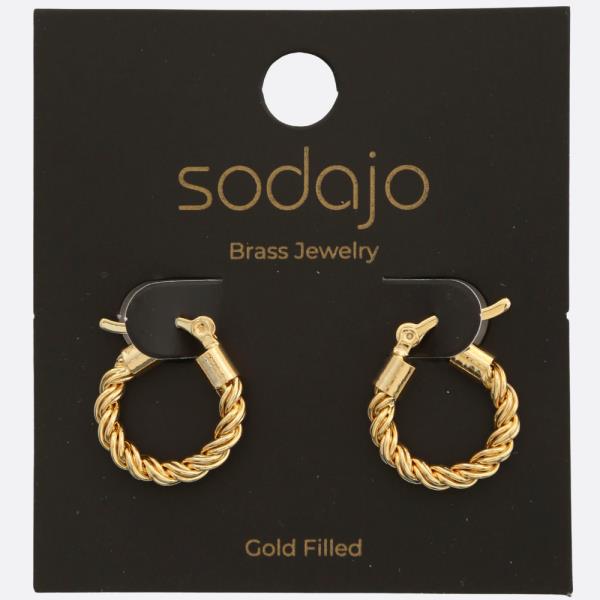 SODAJO BRAIDED GOLD FILLED HOOP EARRING