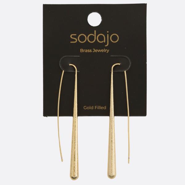 SODAJO LONG META BAR GOLD FILLED EARRING