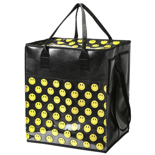 ROLLING YELLOW HAPPY FACE THEMED SHOPPING BAG