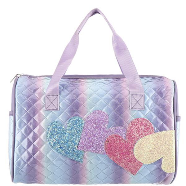 HEART THEMED QUILTED SATCHEL BAG