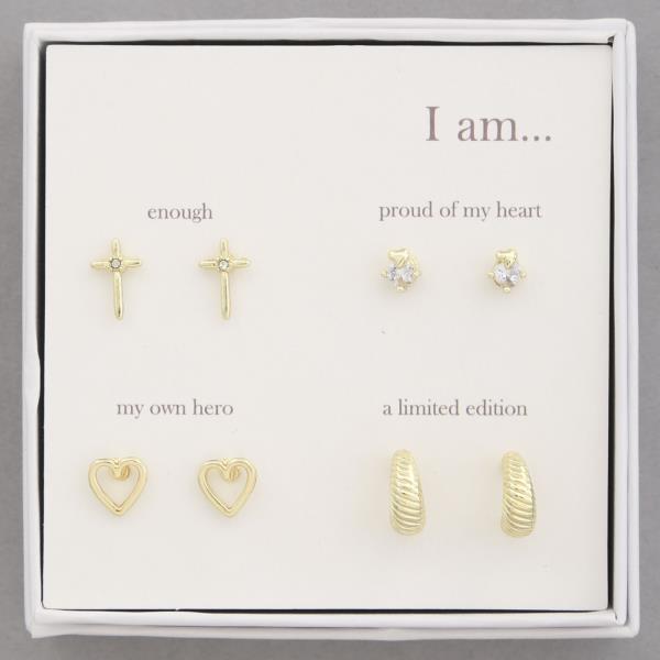 CROSS MULTI SHAPE ASSORTED EARRING SET