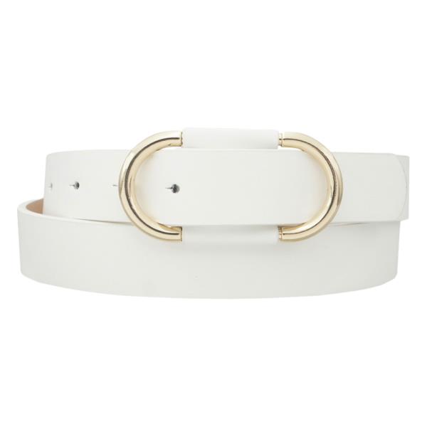 LOOPED OVAL ACCENT BUCKLE BELT