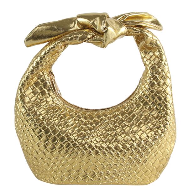 (ONLINE ONLY) Metallic woven knot handle bag