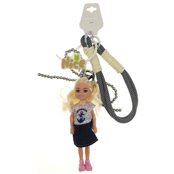 DOLL NICE ANCHOR PRINT T SHIRT BAG CHARM KEYCHAIN