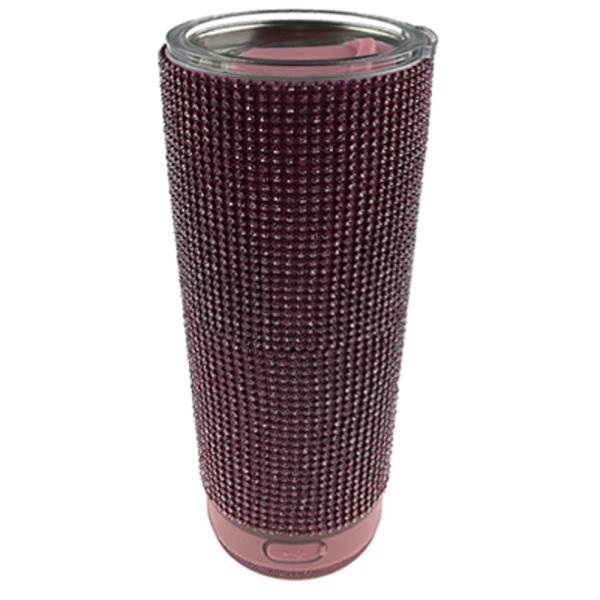 STAINLESS STEEL RHINESTONE 20OZ RHINESTONE BLUETOOTH SPEAKER TUMBLER WITH LID