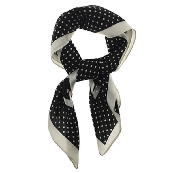 SATIN POLKA DOT PRINT SQUARE BANDANA NECK SCARF