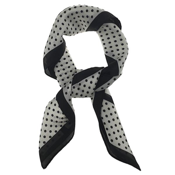 SATIN POLKA DOT PRINT SQUARE BANDANA NECK SCARF