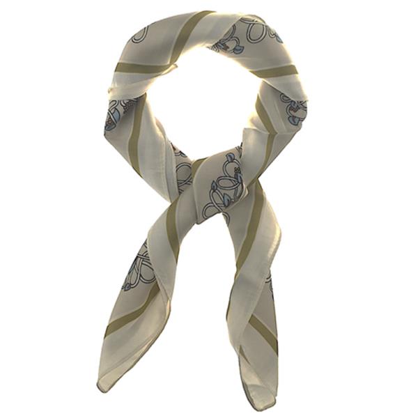 SATIN ROPE KNOT PRINT SQUARE BANDANA NECK SCARF