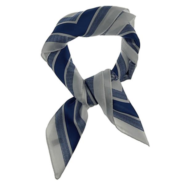 SATIN STRIPED FLORAL PRINT SQUARE SCARF