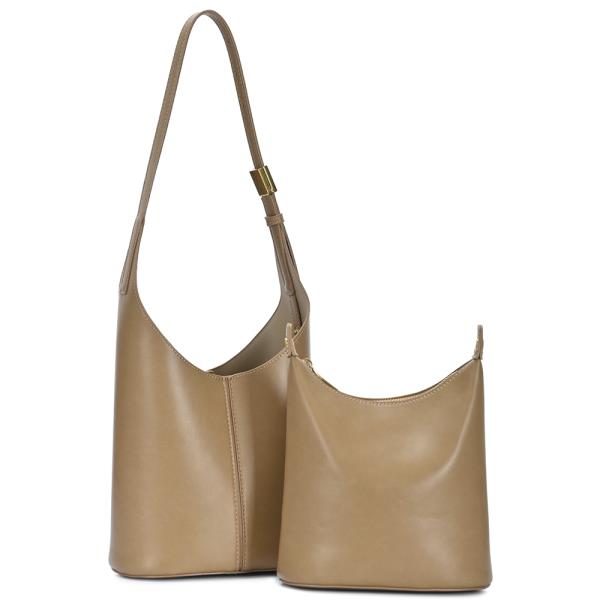 2IN1 PLAIN SMOOTH SHOULDER BAG W EXTRA SET