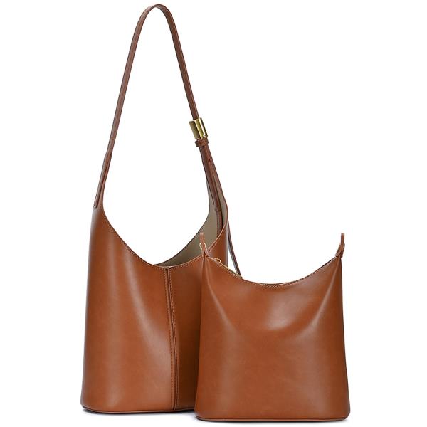 2IN1 PLAIN SMOOTH SHOULDER BAG W EXTRA SET