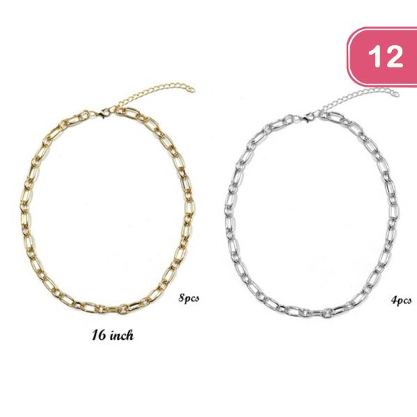 SIMPLE CHAIN LINK NECKLACE (12 UNITS)