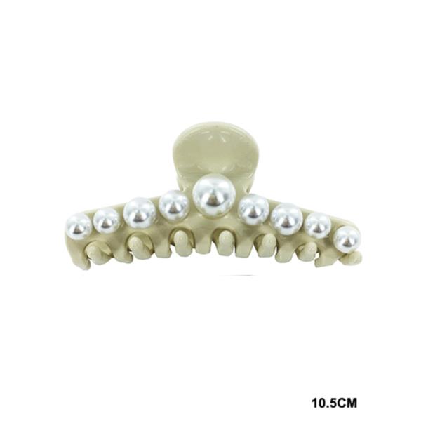 ACRYLIC ROUND PEARL EMBELLISHED HAIR CLAW