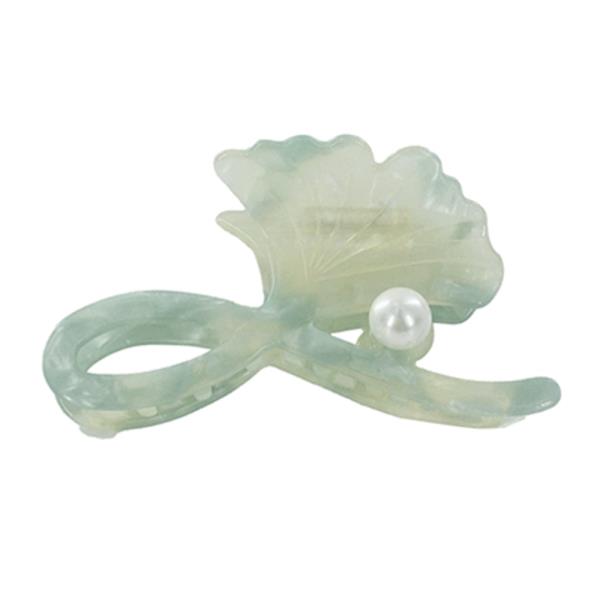 ACRYLIC LEAF SHAPE PEARL HAIR CLAW