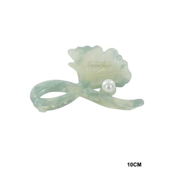 ACRYLIC LEAF SHAPE PEARL HAIR CLAW