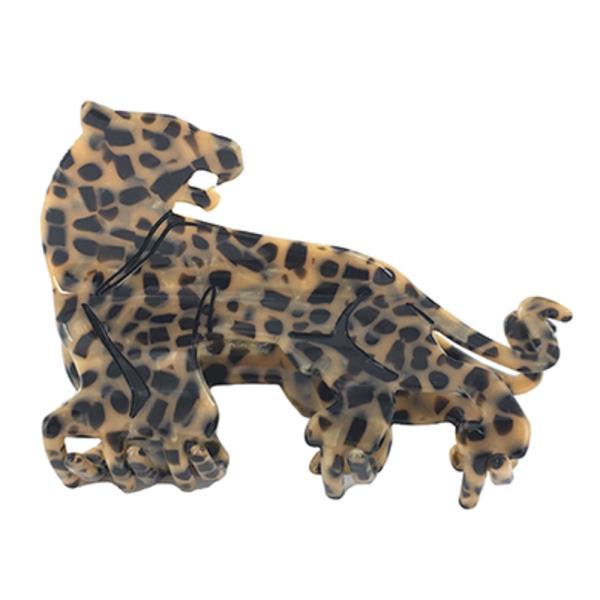 ACRYLIC LEOPARD SHAPE HAIR CLAW JAW CLIP