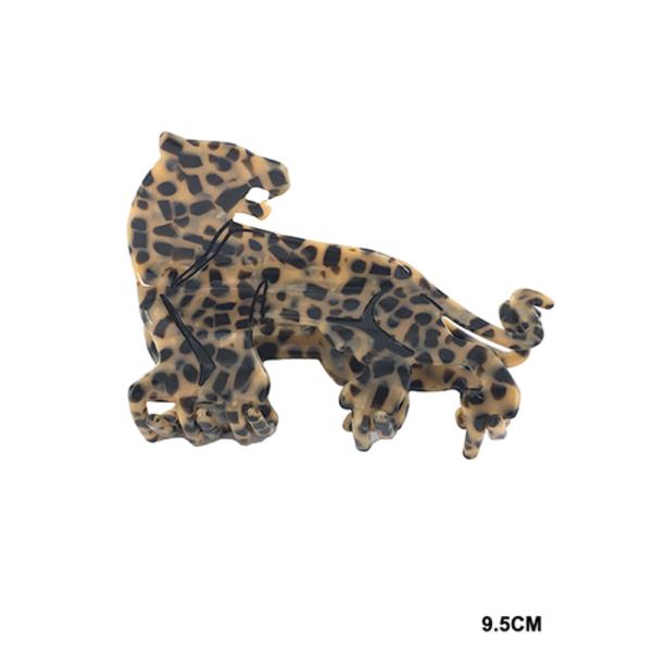 ACRYLIC LEOPARD SHAPE HAIR CLAW JAW CLIP