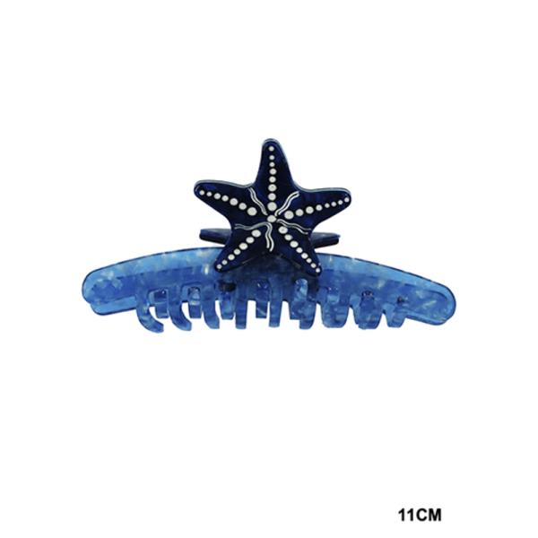 ACRYLIC STARFISH DESIGN HAIR CLAW JAW CLIP