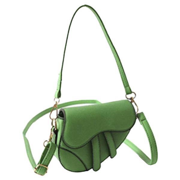 FAUX LEATHER SHOULDER SADDLE BAG