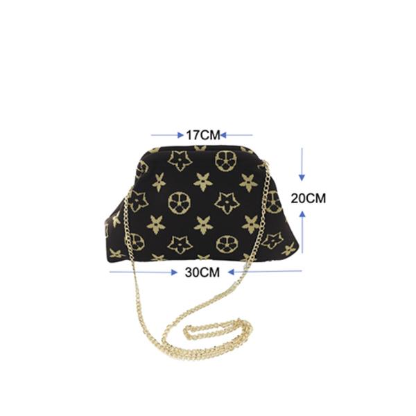 FABRIC FRAME CLUTCH RECTANGLE STAR PATTERN