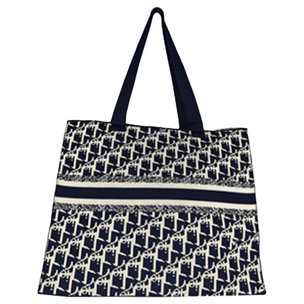 RECTANGLE MONOGRAM PRINT TOTE BAG