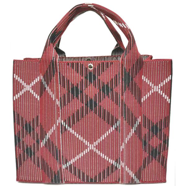 PLAID WOVEN TOTE BAG